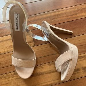 Steve Madden Nude/Clear Strap heels